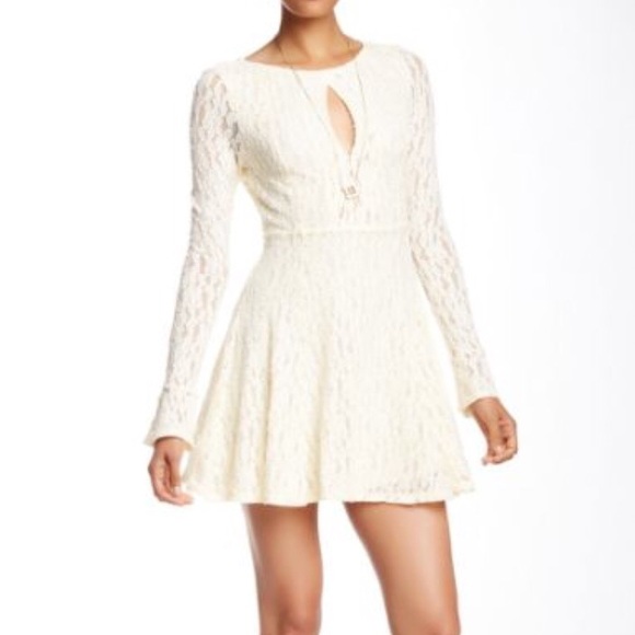 Free People Dresses & Skirts - Free People Shearling White Long Sleeve Dress